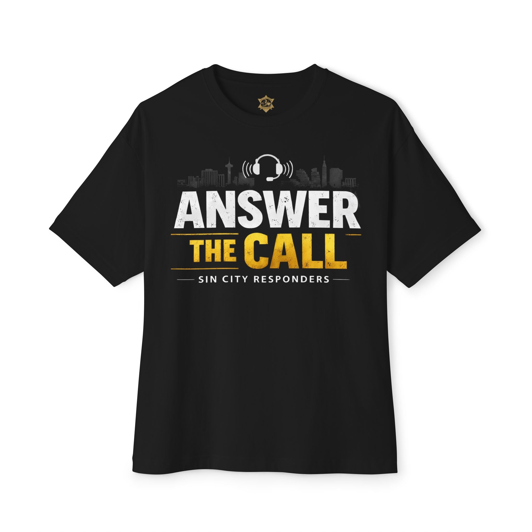 Answer The Call T‑Shirt — "The Voice You Pray Answers" GOLD First Responder Tribute Tee