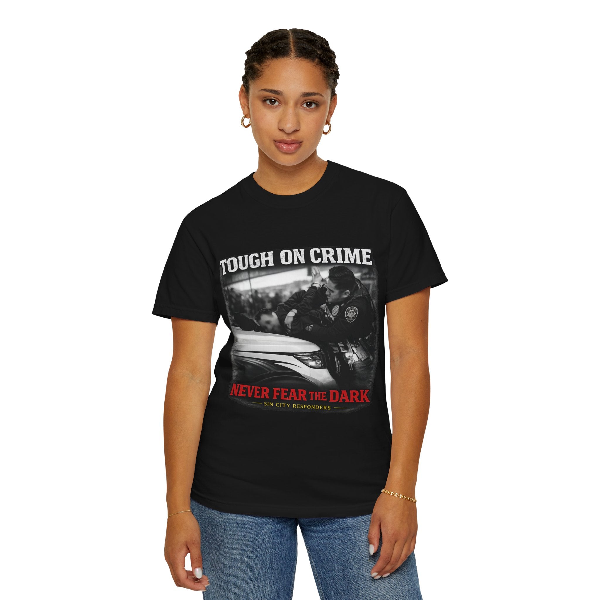 T-Shirt - "Tough on Crime / Never Fear the Dark" Sin City Responders Graphic