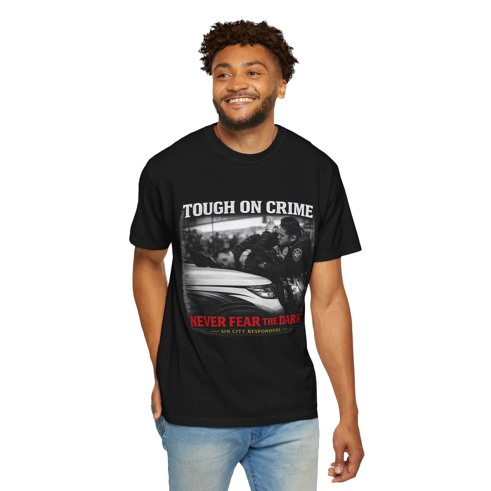 T-Shirt - "Tough on Crime / Never Fear the Dark" Sin City Responders Graphic