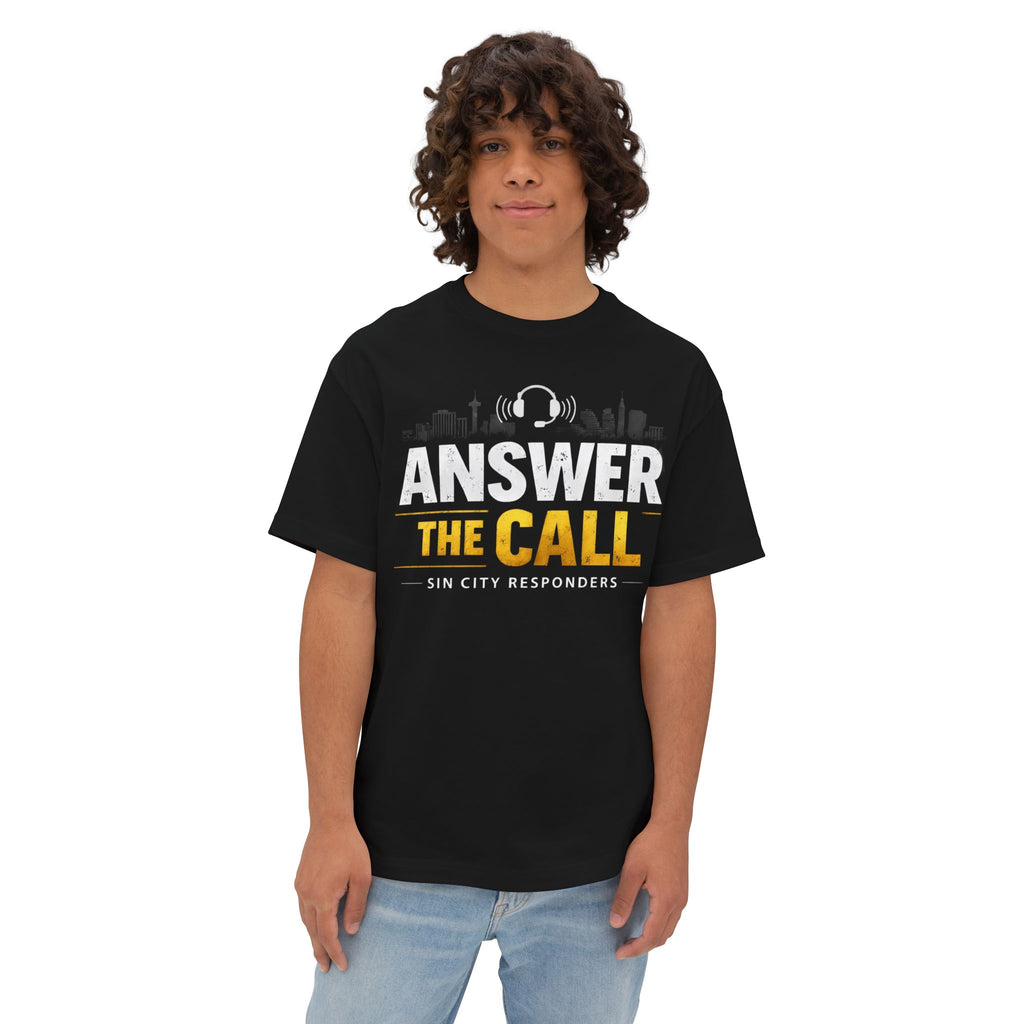 Answer The Call T‑Shirt — "The Voice You Pray Answers" GOLD First Responder Tribute Tee