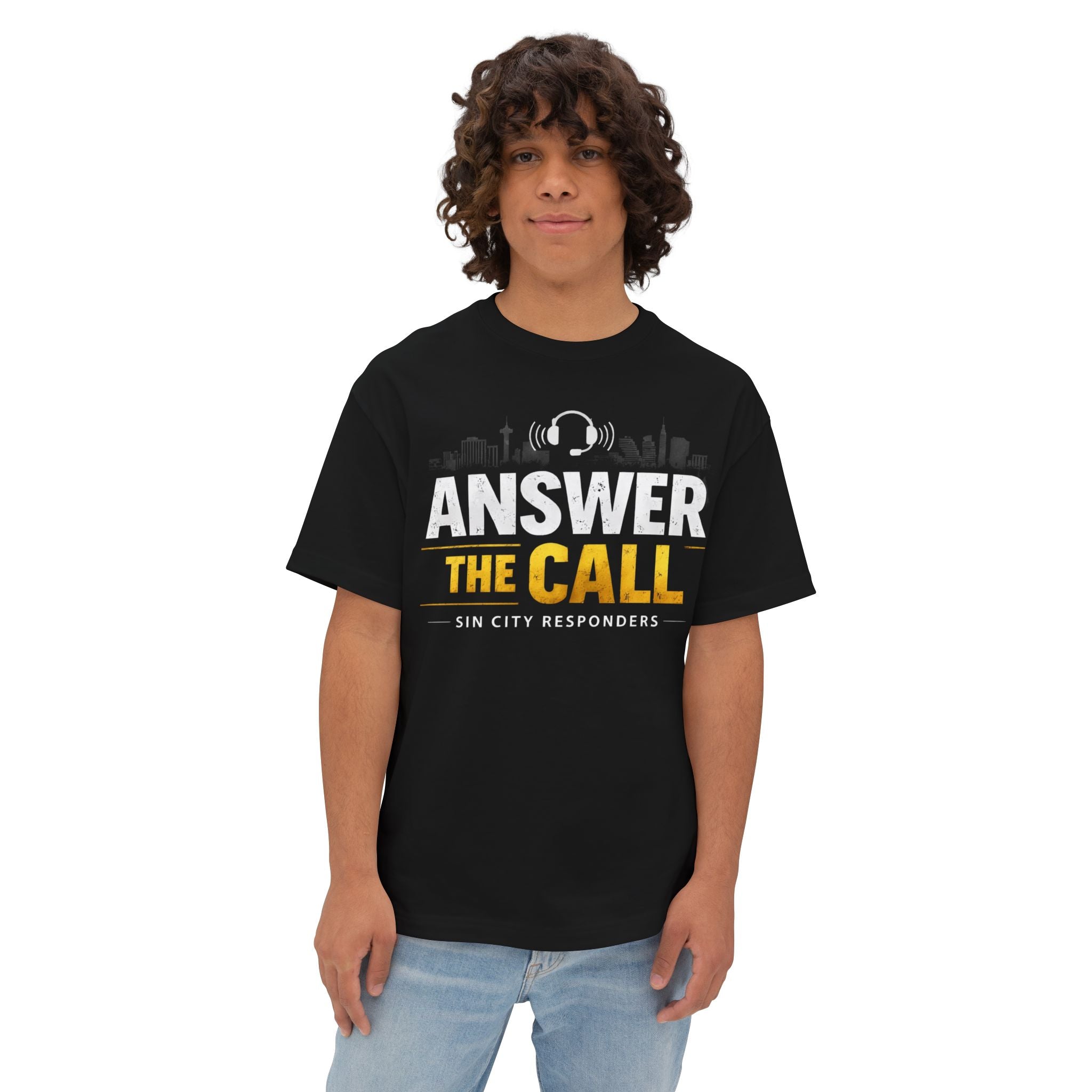 Answer The Call T‑Shirt — "The Voice You Pray Answers" GOLD First Responder Tribute Tee