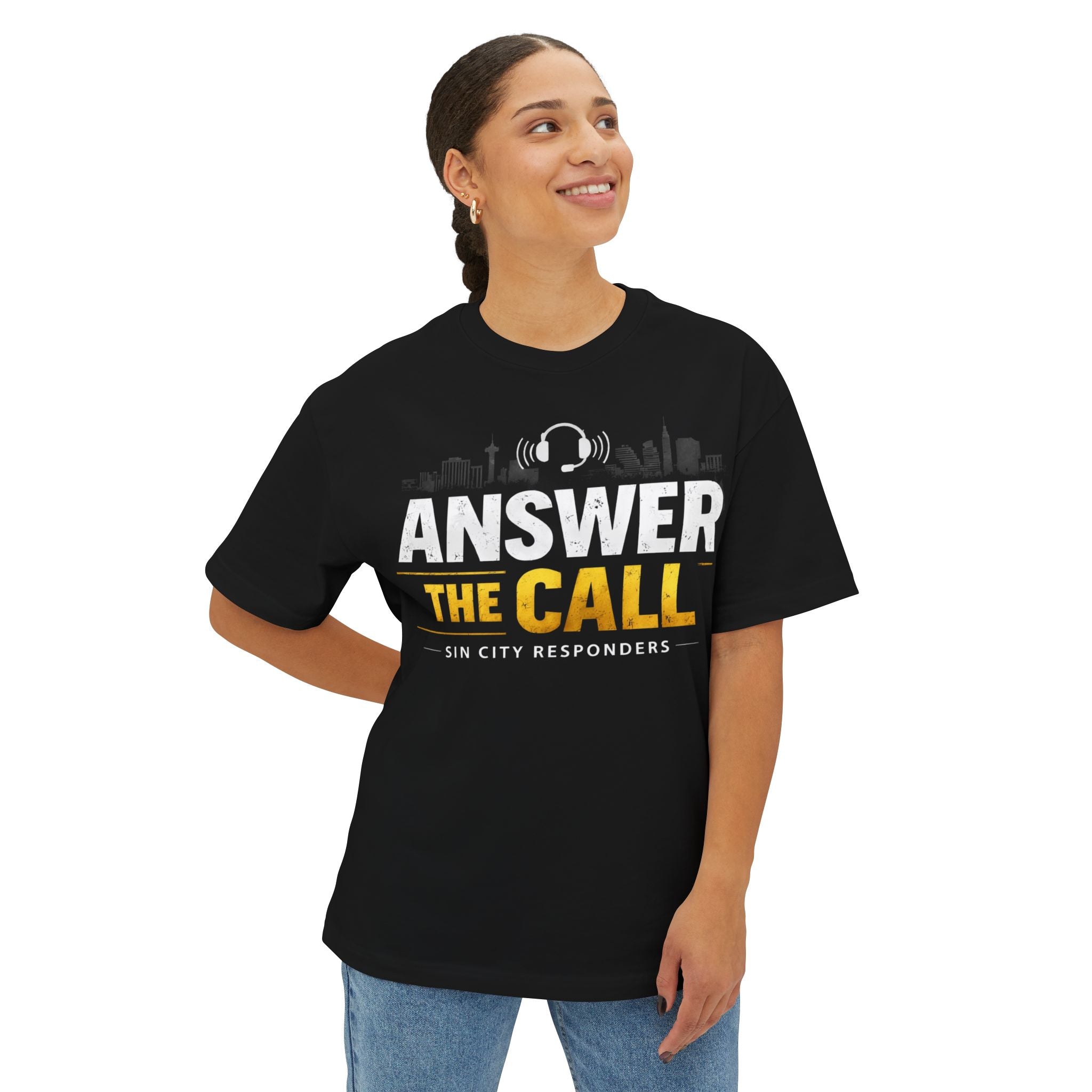 Answer The Call T‑Shirt — "The Voice You Pray Answers" GOLD First Responder Tribute Tee